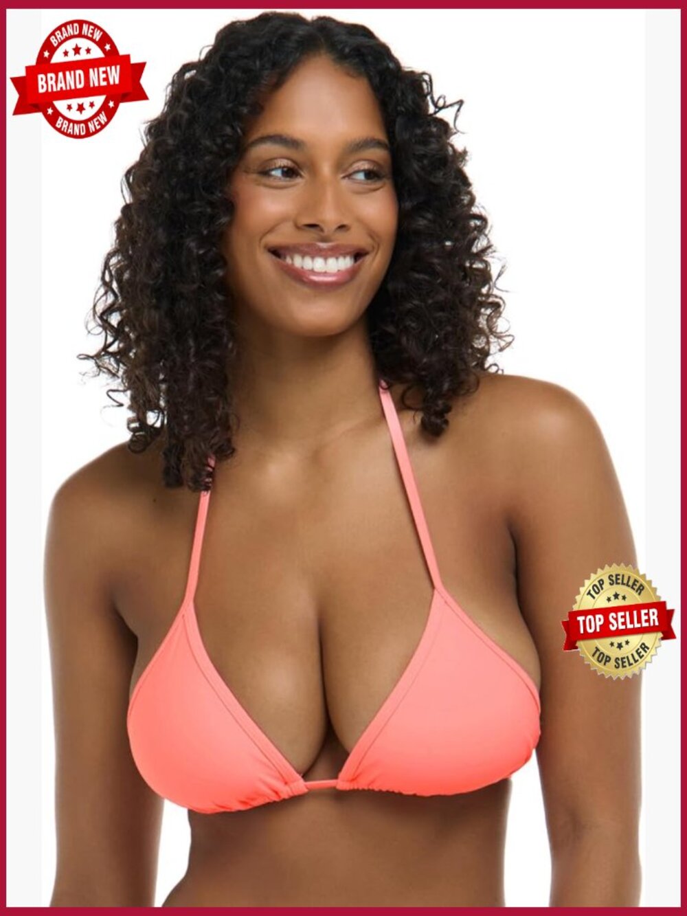 Triangle Bikini Top with Removable Cups Adjustable Straps